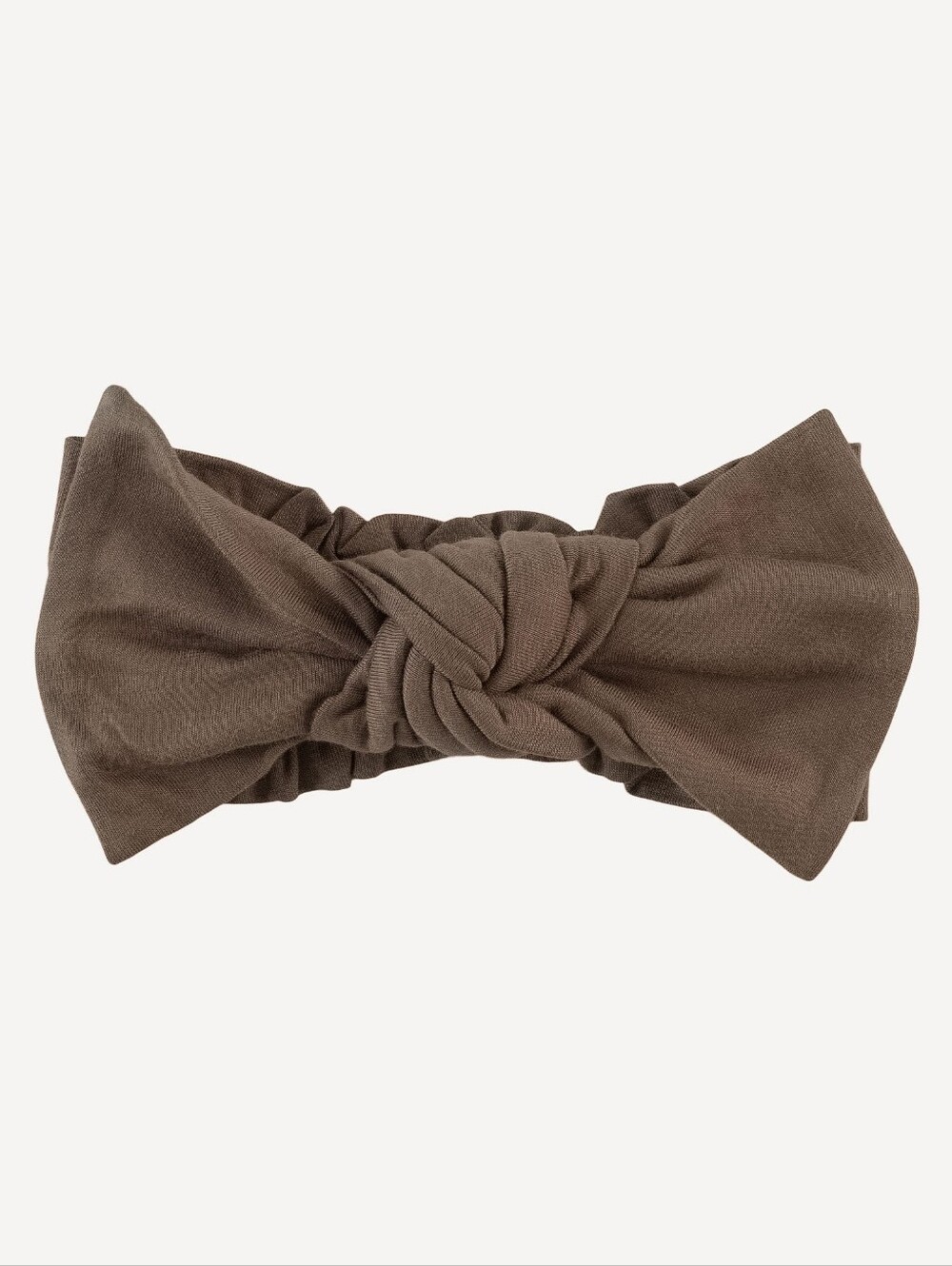 NWT Sz M Kate Quinn Organics elastic bow headband bark brown bamboo